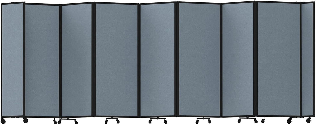 Versare Room Divider 360 Portable Wall Partition | Folding Panels | Large Freestanding Divider | Locking Wheels | Temporary Room Separator