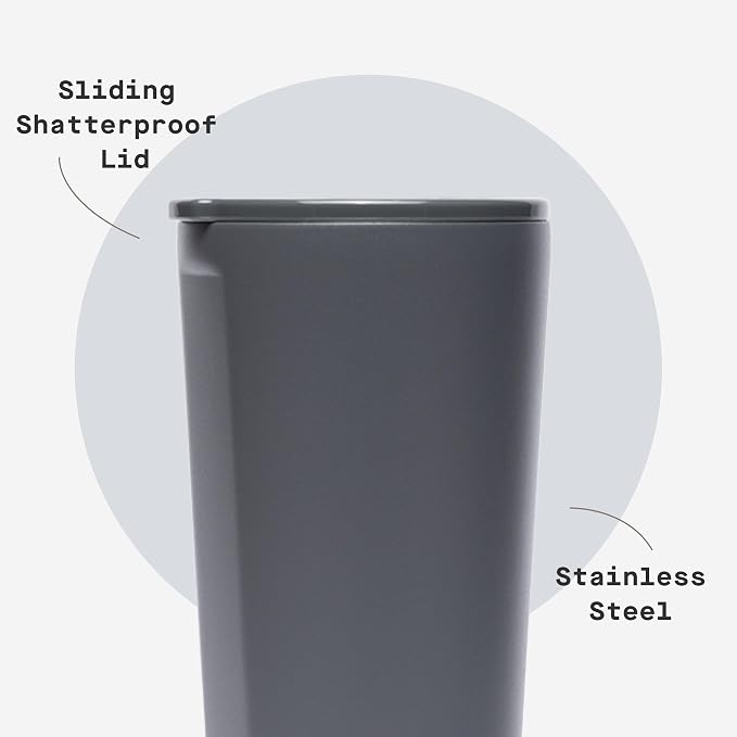 Corkcicle Classic Tumbler - Keeps Drinks Cold for 9 Hours & Hot for 3 - Triple-Insulated Stainless Steel - Holiday Tumbler Gift - 24 oz - Flint