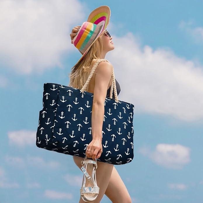 Becokan Beach Bag Large Beach Tote Bag