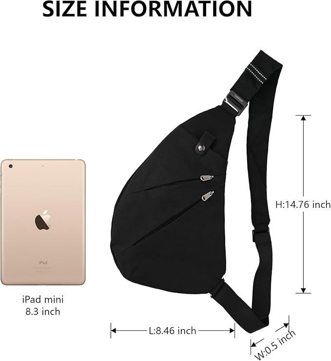 Light And Slim Crossbody Sling Bag Unisex Water Resistant Anti-Theft Shoulder