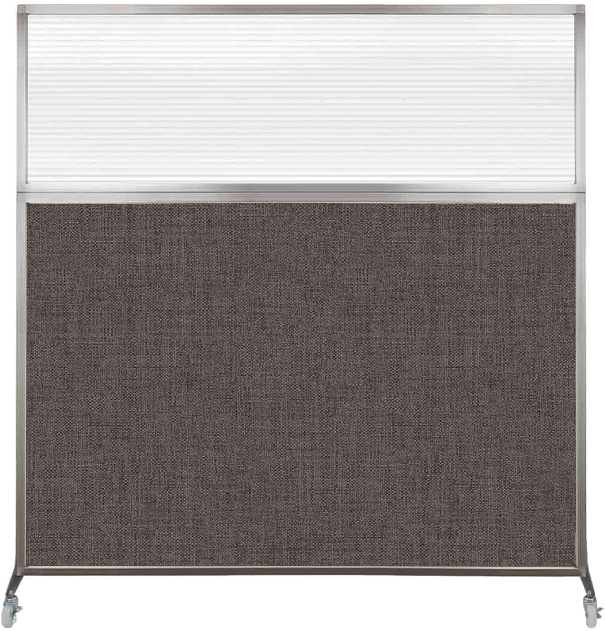 Versare Hush Screen Portable Room Divider with Wheels | Workstation Wall Divider | Freestanding Privacy Hush Panels | Clear Fluted Windows | Fabric Office Divider Screen | Great for Room Separation