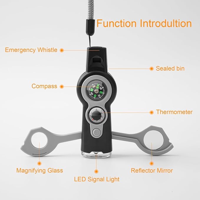 Emergency Survival Function Whistle, Outdoor Multifunctional Tool Safety Whistle