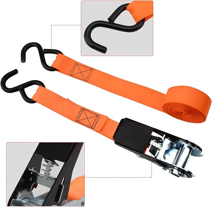 XSTRAP STANDARD Ratchet Tie Down Straps 4 Pk 10 Ft- 300 Lbs Load Cap- 900 Lbs