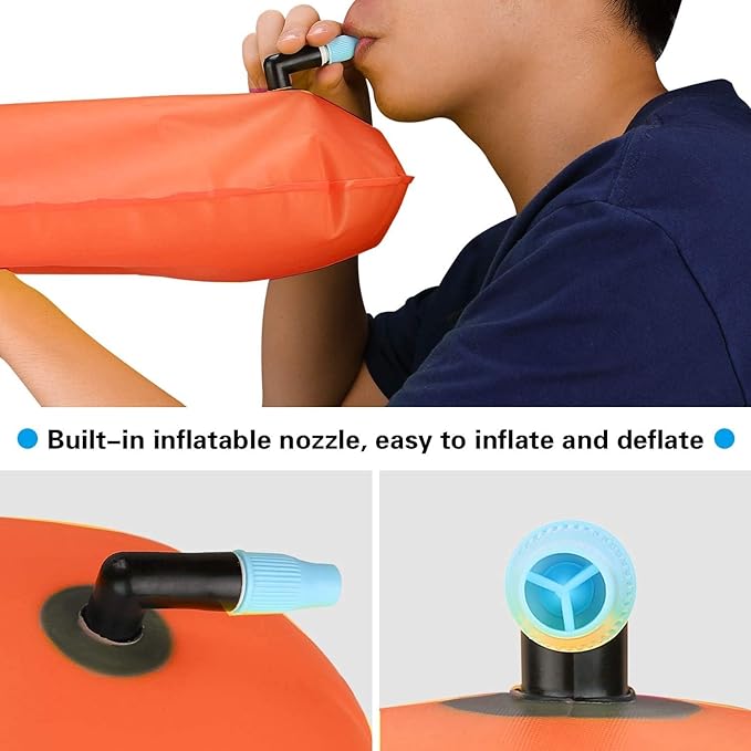 JOTO 2 Pack Swim Buoy Float for Open Water, Swimming Belt Bubble Safety Float with Adjustable Waist, Snorkeling, Swim Training, Triathletes, Kayaking