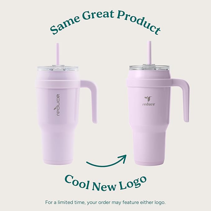 REDUCE 40 oz Stainless Steel Tumbler with Handle - Dual-Wall Vacuum Insulated Travel Mug, Sweat-Proof Lid & Reusable Straw - Keeps Drinks Cold for 24 Hrs, Fits Cupholders, Dishwasher Safe - Pineapple