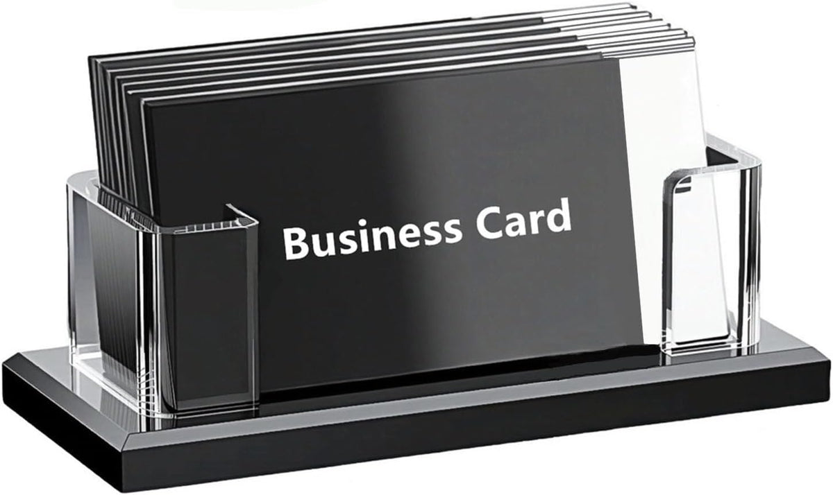 Business Card Holder for Desk,Clear Acrylic Desktop Business Name Card Display Stand Organizers for Office Conference Home Exhibition Restaurant