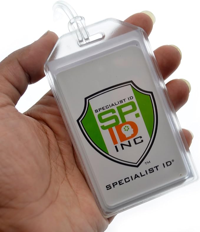 5 Pack - Premium Rigid Airline Luggage Tag Holders - Heavy Duty Hard Plastic