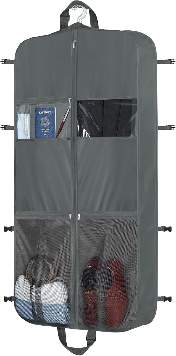 Zilink Upgraded Garment Bags for Travel Hanging Fur Coat Storage Bag Suit Bags