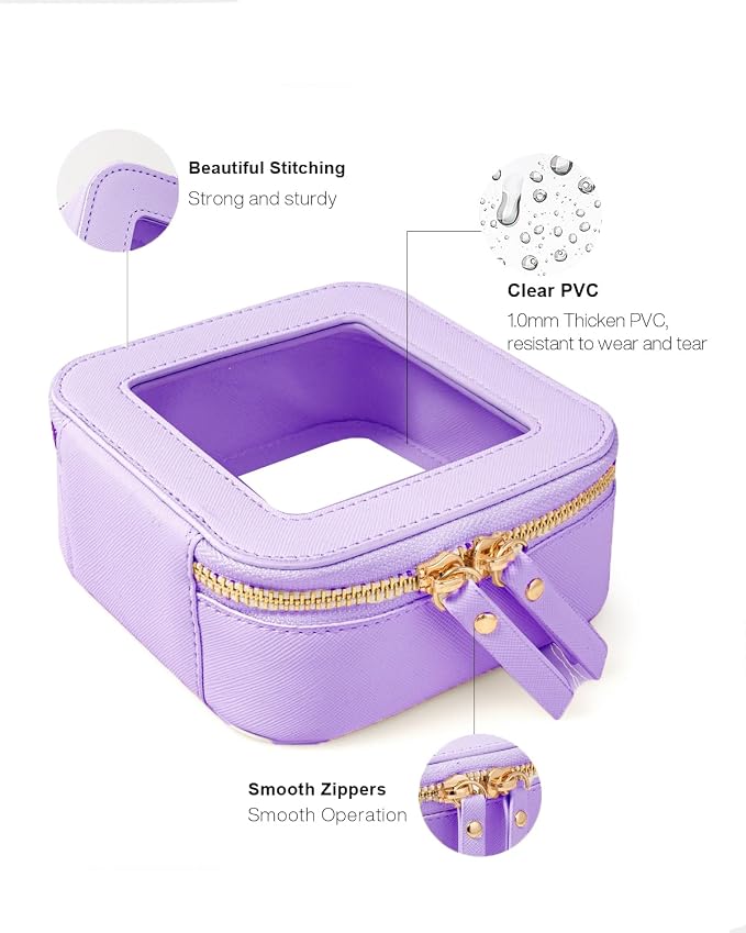 Travel Clear Makeup Bag Set, TSA Approved Cosmetic Bag Case