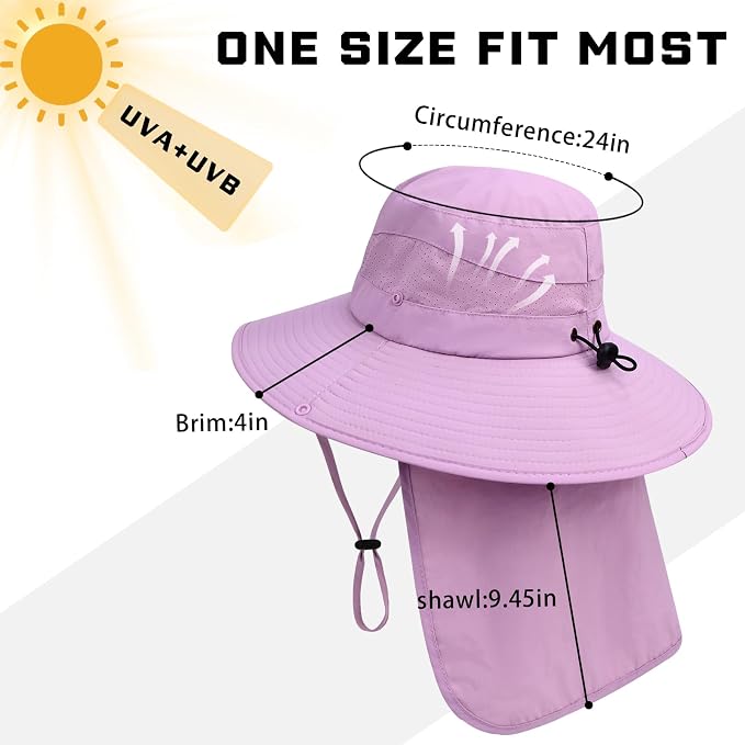 Sun Hats for Men Women, UPF50+ Protection Safari Hat, Wide Brim Fishing Hat