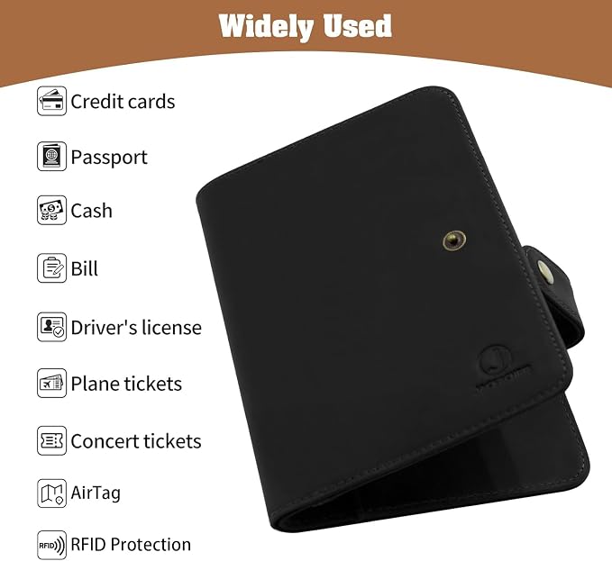Jack&Chris Genuine Leather Handmade Passport Holder