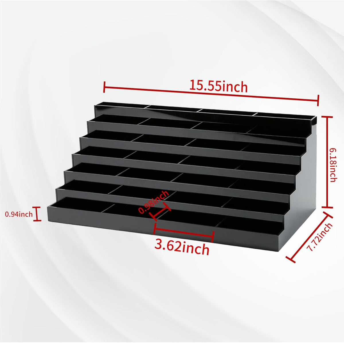 Acrylic Business Card Holder for Desk Multiple Business Card Holders 28 Slot 7 Tier Large Business Card Organizer Business Card Display Rack Black Plastic Business Card Stand for Home Office