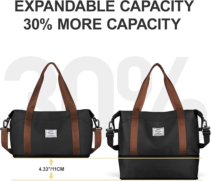 Travel Duffel Bag, Sports Tote Gym Bag, Shoulder Weekender Overnight Bag