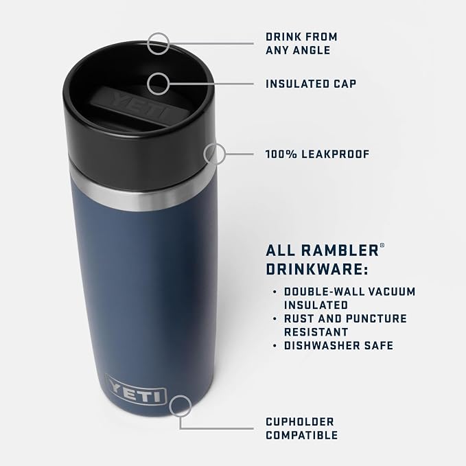 YETI Rambler 16 oz Travel Bottle, Stainless Steel, Vacuum Insulated with Leakproof Commuter Cap, Tropical Pink