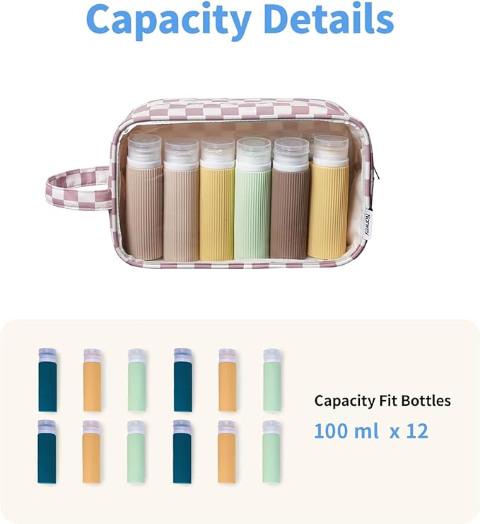 Narwey Clear Toiletry Bags for Traveling Women Men, Make Up Organizer, Skincare