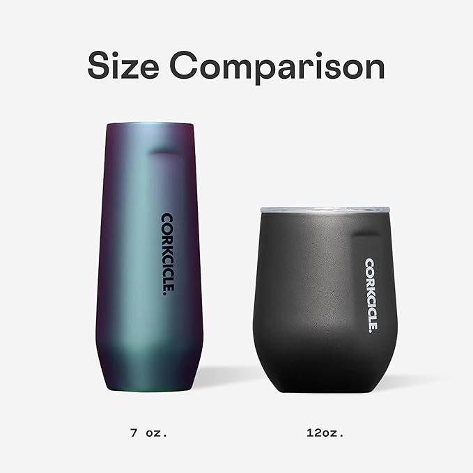 Corkcicle Stemless Insulated Wine Glass Tumbler - Keeps Beverages Cold 6 Hrs Hot 3 Hrs - Stainless Steel - Easy-Grip - Gift for Mom - Great for Mother's Day or Christmas - 12 oz - Peacock Blue