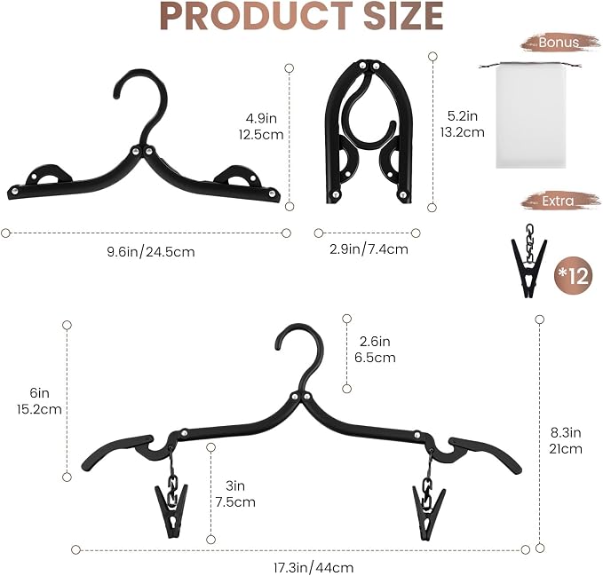 20 Pack Foldable Travel Hangers
