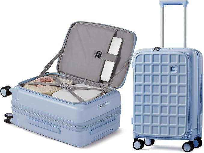 aji Expandable Top Opening Carry On Luggage Airline Approved, 20 Inch
