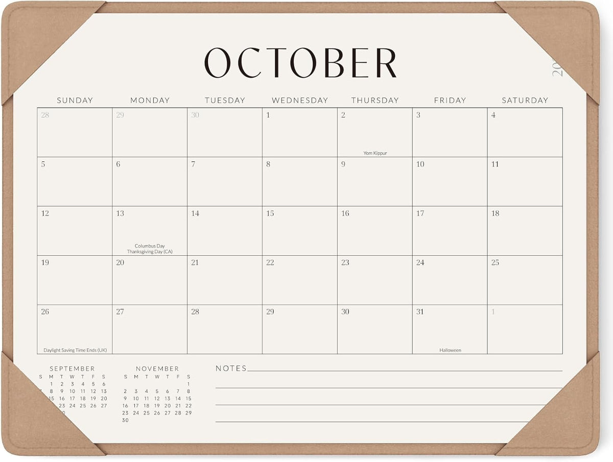 Jotsome Desk Calendar 2025-2026 with Desktop Mat, Desk Pad Calendar From Now to December 2026 14x10.5 inch, Desk Blotter Calendar for Home Office and School, Easy Planning, Apricot