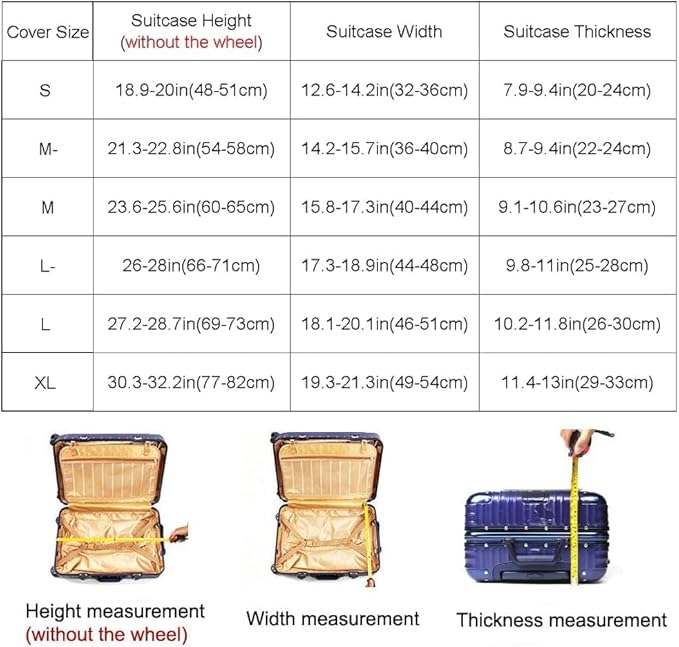 MosaiRudo Thicker Luggage Cover Elastic Suitcase Cover Protector Fits 18-32