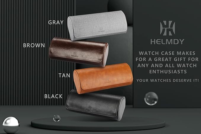 Watch Travel Case for Men: 3 Slot Watch Box Organizer Display Case