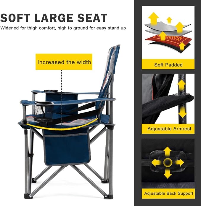 FAIR WIND Oversized Fully Padded Camping Chair