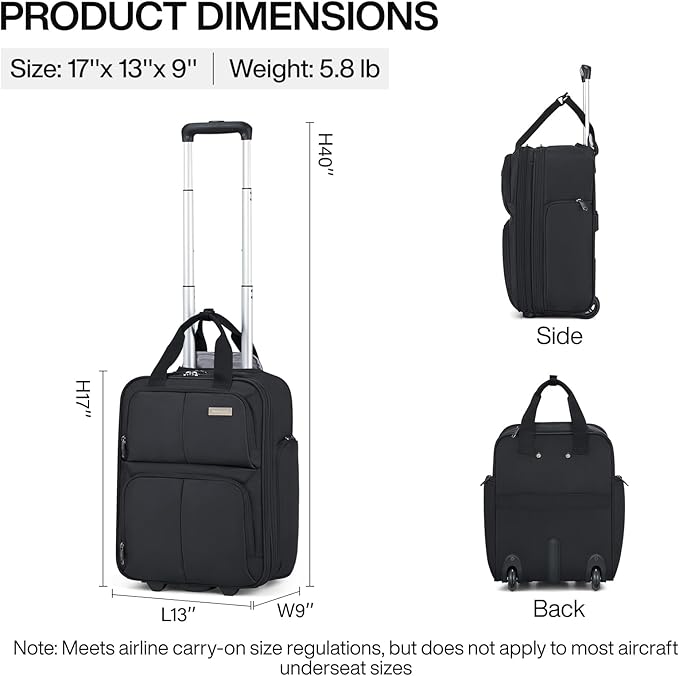 Hanke Softside Expandable Underseat Carry On Luggage
