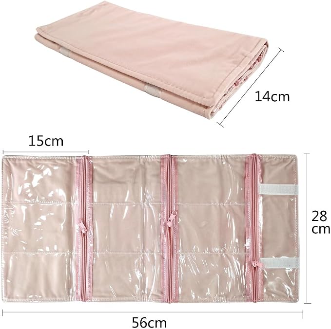 Travel Jewelry Roll Bag Portable Organizer Pouch