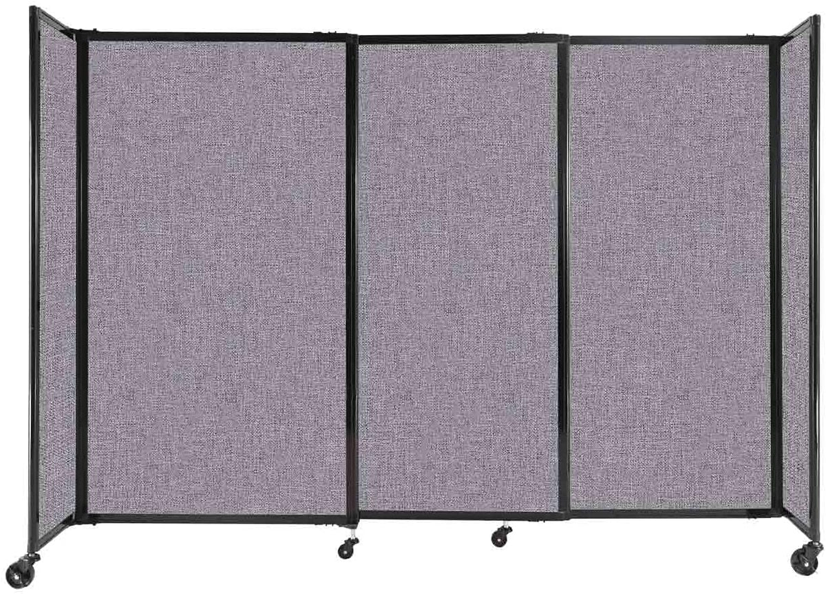Versare Straightwall Sliding Portable Wall Partition | Freestanding Office Dividers | Locking Wheels | Temporary Room Separator | 7'2'' Wide x 5' Tall Cloud Gray Fabric Panels