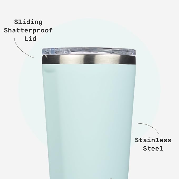 Corkcicle Classic Tumbler - Keeps Drinks Hot for 3 Hours - Triple-Insulated Stainless Steel - Cupholder Friendly - Holiday Mug Gift - Great for Gifting Warmth - 24 oz - Gloss Powder Blue