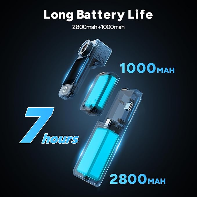SJCAM C300 Pocket Action Camera 4K, 7Hour Power, 6-Axis Stabilization,