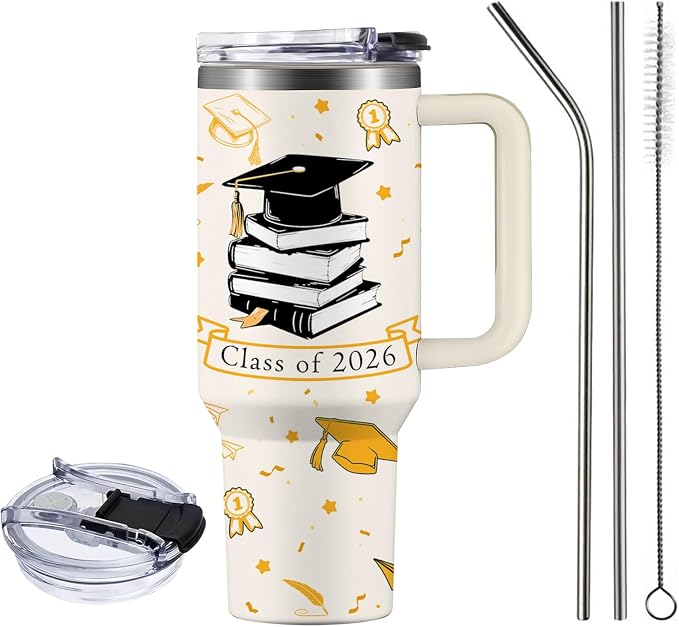 2026 Graduation Gifts for Her, Him - Class of 2026 Tumbler 40oz - Congrats Grad Gift for Class of 2026 - Masters Degree, PHD, High School Senior, College Graduation Gifts for Graduate Students