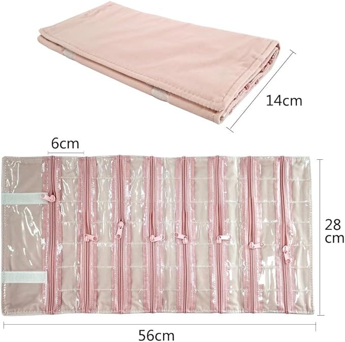 Travel Jewelry Roll Bag Portable Organizer Pouch