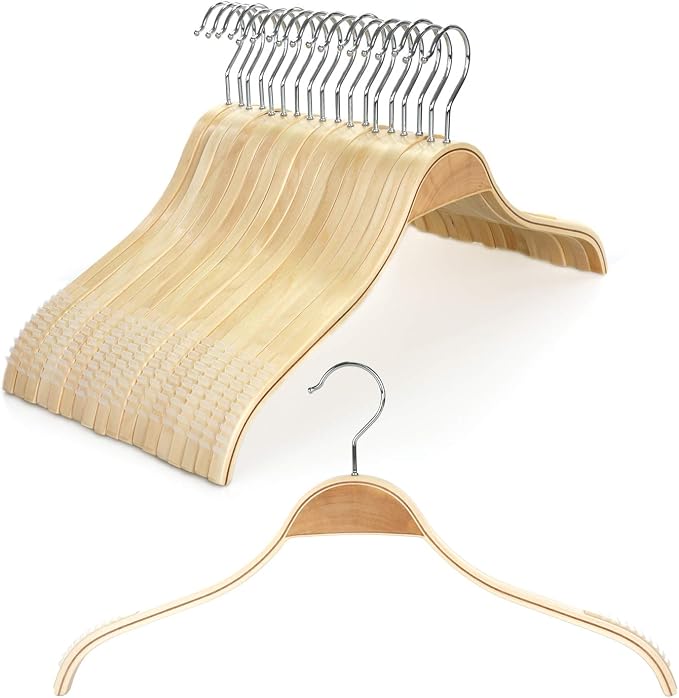 TOPIA HANGER Slim Natural Wood Hangers