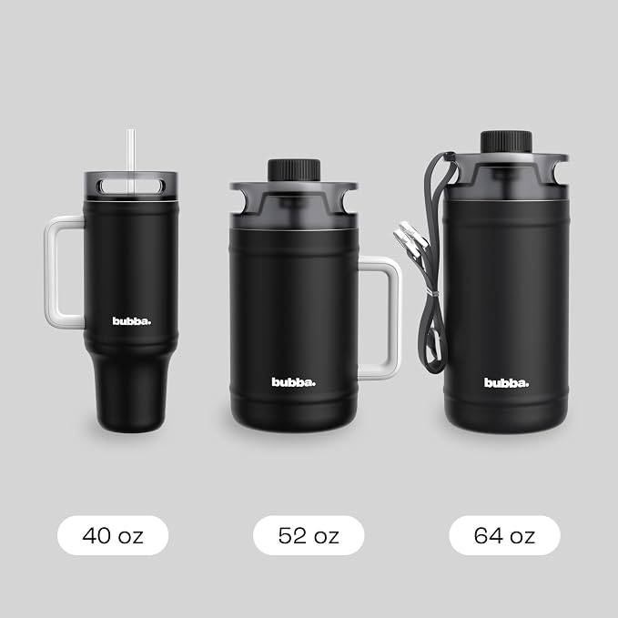 bubba 40 oz Insulated Stainless Steel Tumbler with Handle and Straw - Leakproof, Dishwasher Safe, Cup Holder Tumbler, Lead-Free and BPA-Free, Office Siren
