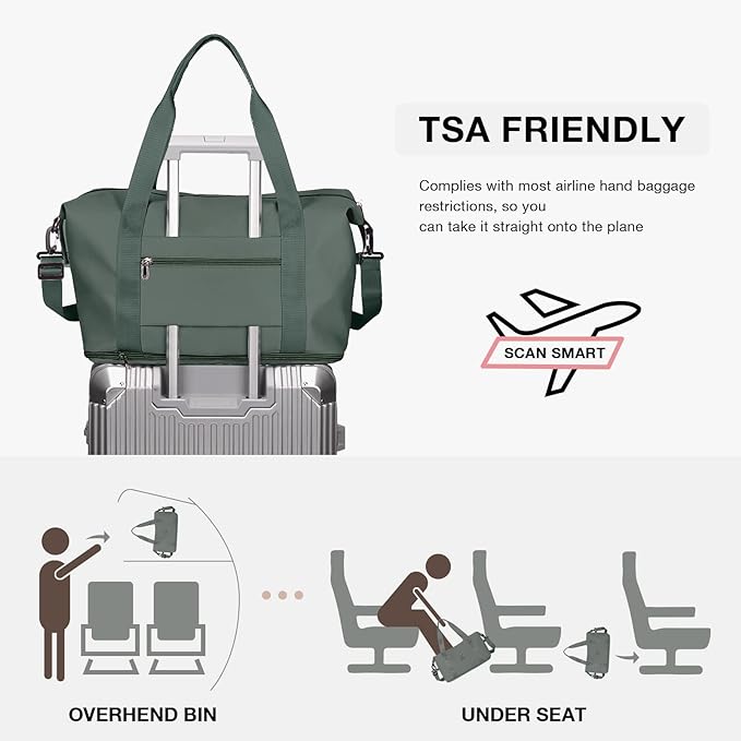 Travel Duffel Bag, Sports Tote Gym Bag, Shoulder Weekender Overnight Bag