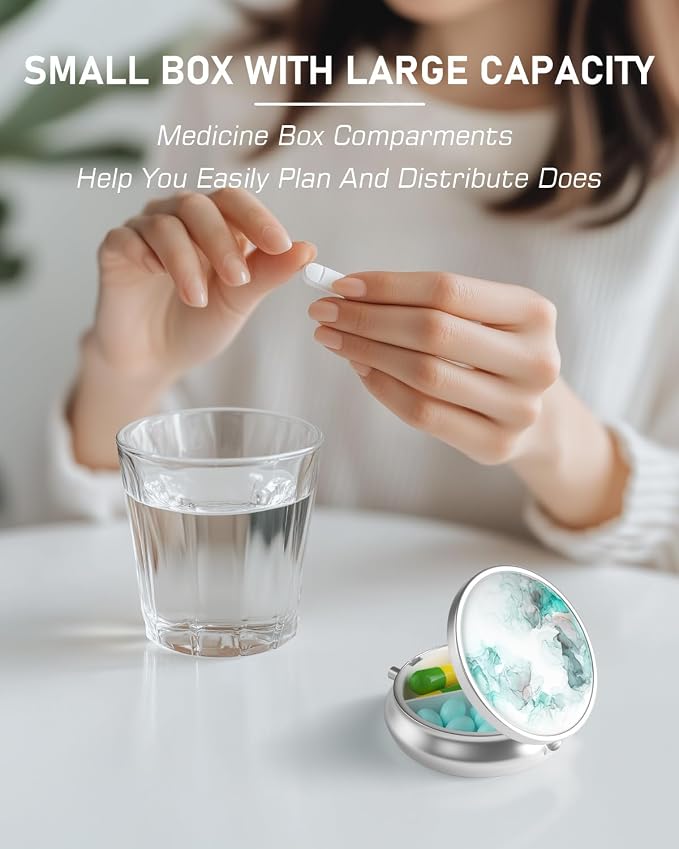 Pill Box, 3 Compartment Portable Travel Medicine Box