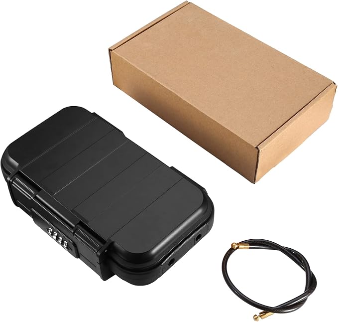 LOFICOPER Portable Safe Lock Box, 4 Digit Security Case, Beach Safe Box
