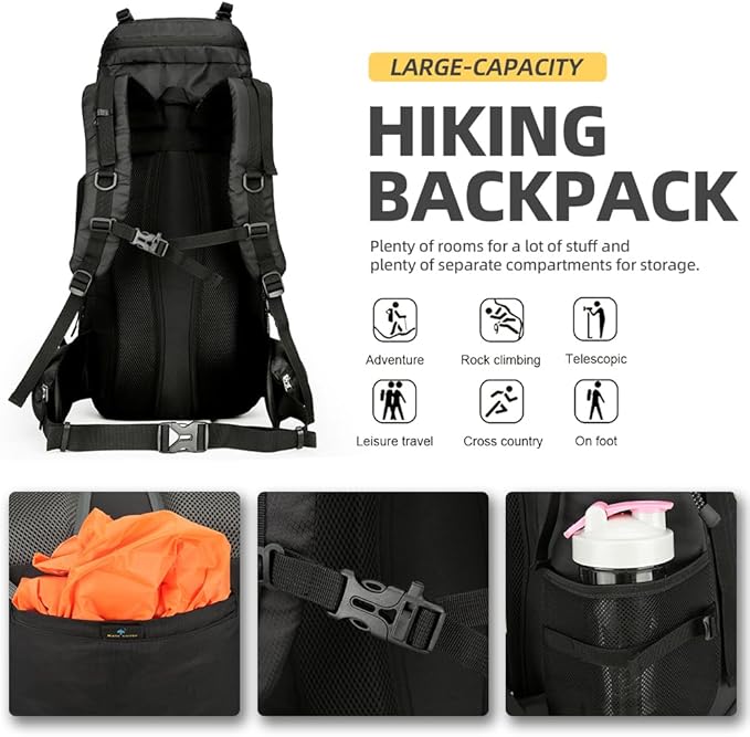 King'sGuard 60L Hiking Backpack Lightweight Camping Backpack