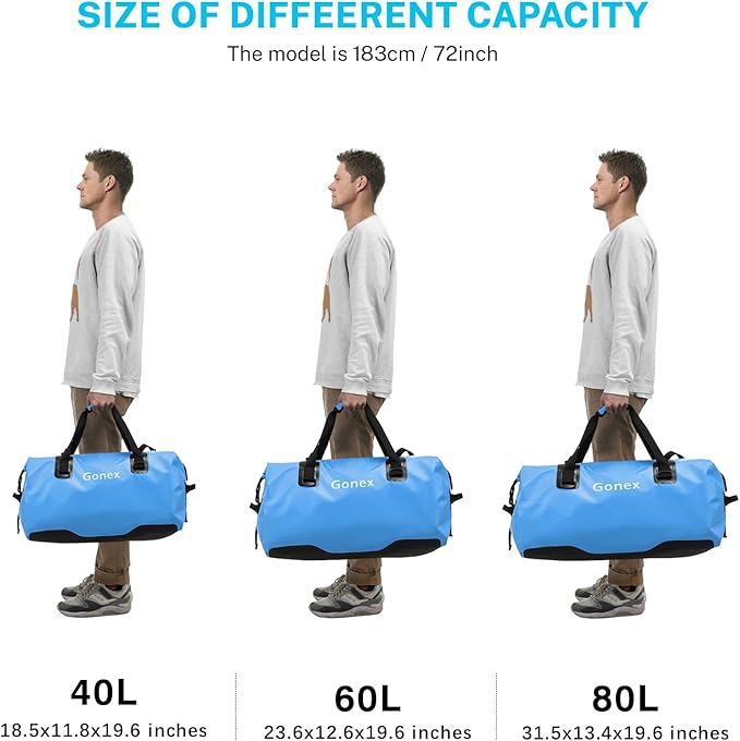 Gonex 40L 60L 80L Extra Large Waterproof Duffle Travel Dry Duffel Bag Heavy