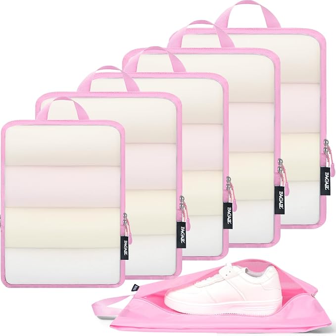 BAGAIL 6 Set Ultralight Compression Packing Cubes Packing Organizer