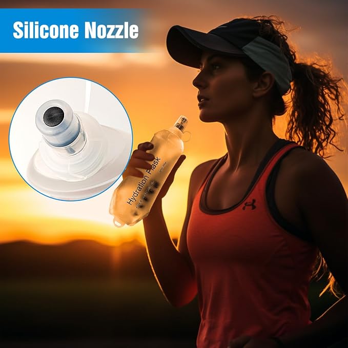 AXEN Soft Flask TPU Foldable Running Hydration Flask, Soft Collapsible Water