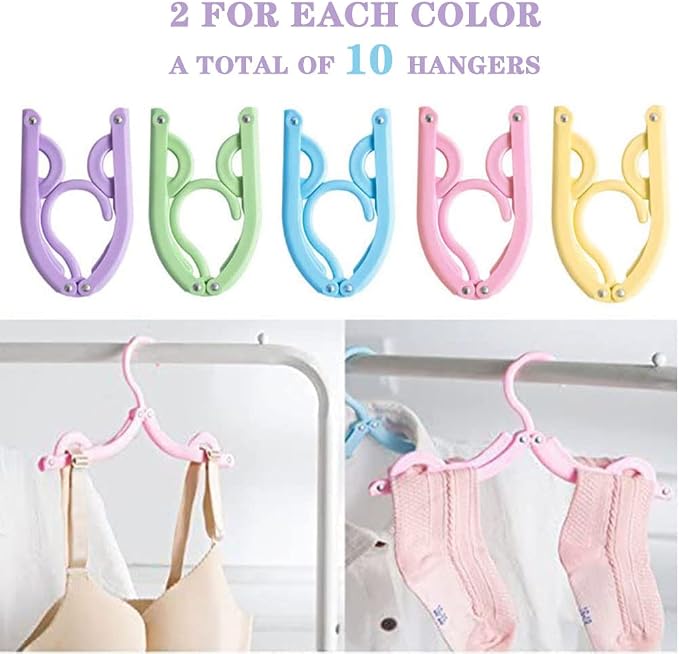 10 Pcs Travel Hangers Cruise Ship Essentials Accessories Portable Folding