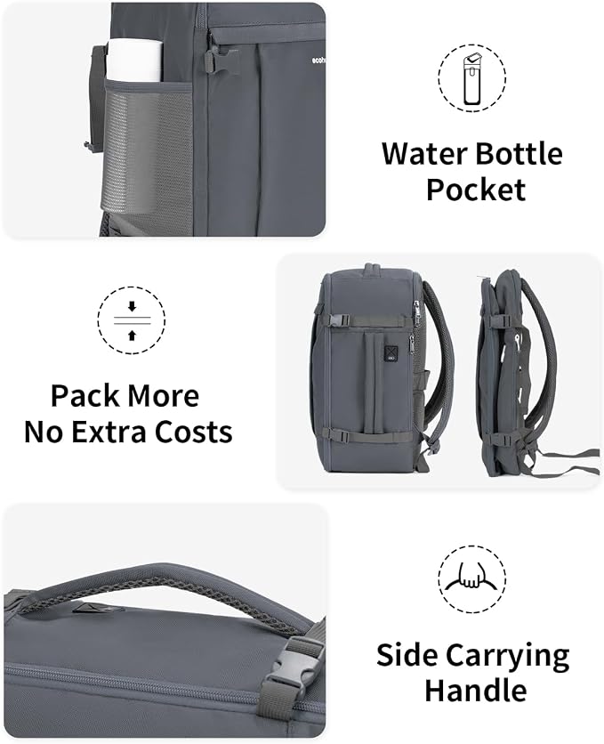 ECOHUB Travel Backpack for Men Women, Carry on Backpack