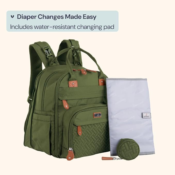 BabbleRoo Extra Large Diaper Bag Backpack, Expandable Baby Bag