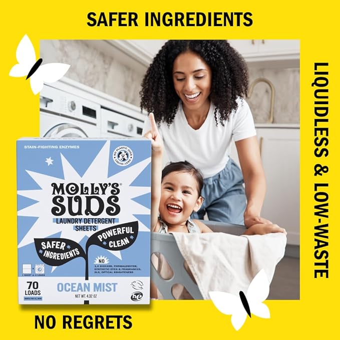 Molly’s Suds Laundry Detergent Sheets | Gentle on Sensitive Skin, Powerful