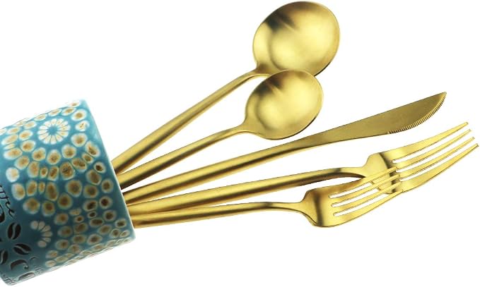 Gugrida 20-Piece 18/10 Stainless Steel Flatware Silverware, Luxury Dinnerware