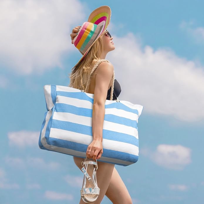 Becokan Beach Bag Large Beach Tote Bag