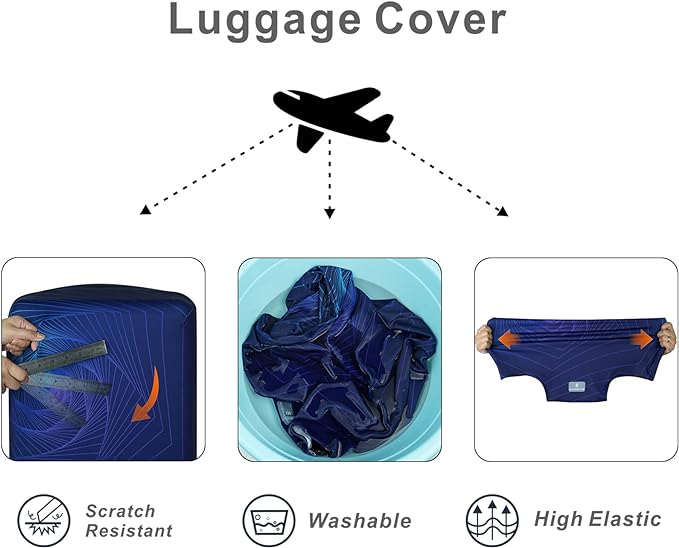 Explore Land Travel Luggage Cover Suitcase Protector Fits 18-22 Inch Case