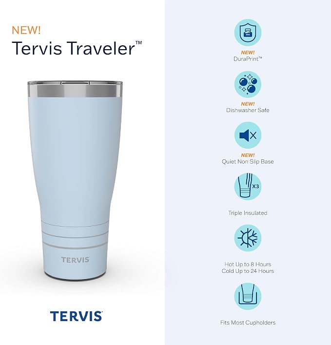 Tervis Traveler Sunset in Paradise Triple Walled Insulated Tumbler Travel Cup Keeps Drinks Cold & Hot, 30oz, Stainless Steel